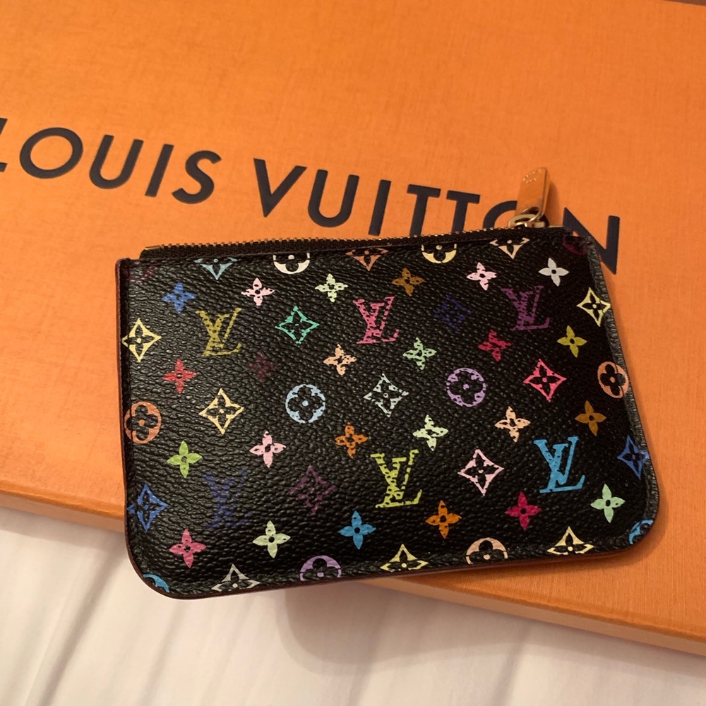 Louis Vuitton zip wallet black multicolor
